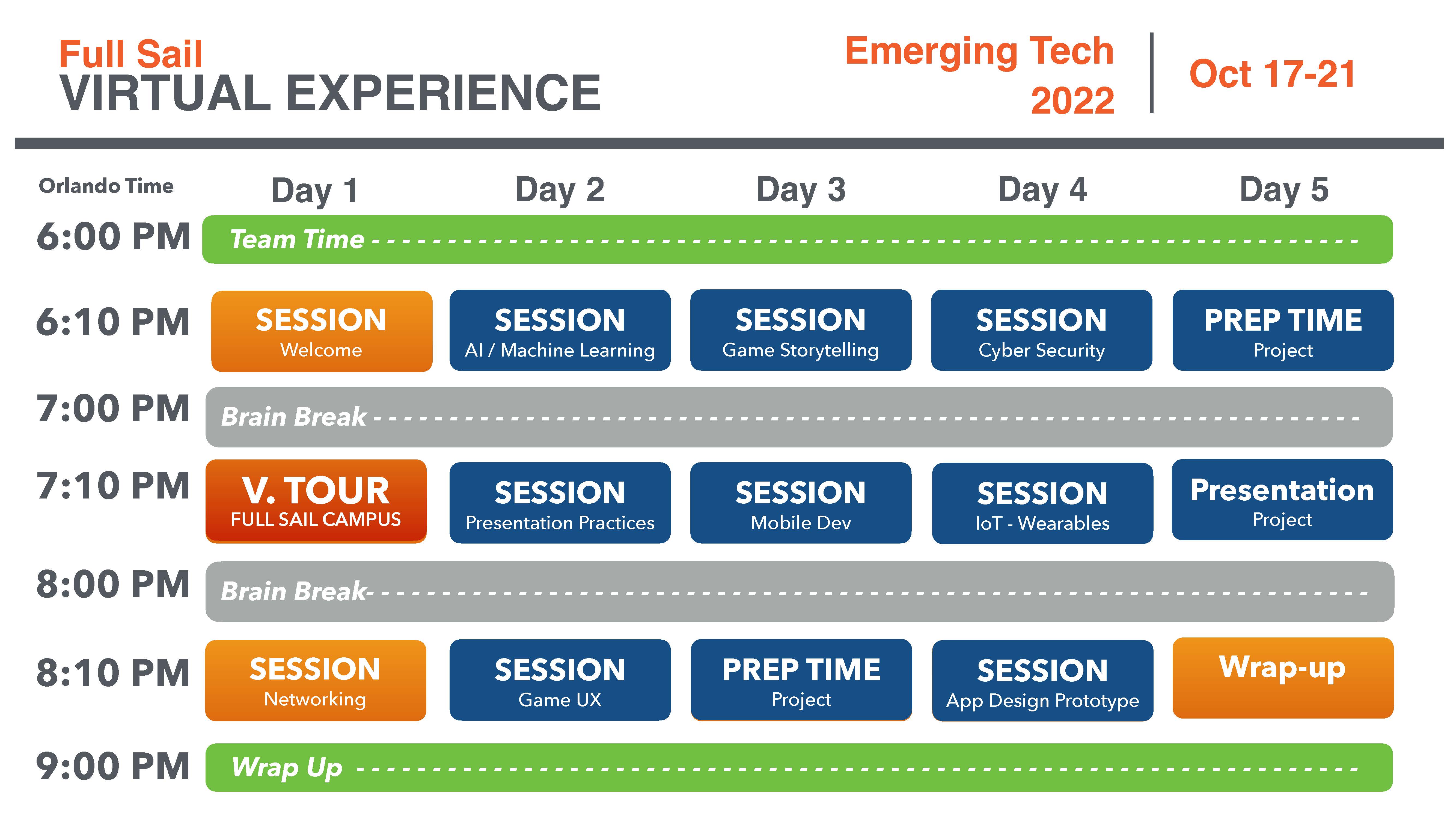 Virtual Experience 2022 Octorber Calendar.